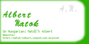 albert matok business card